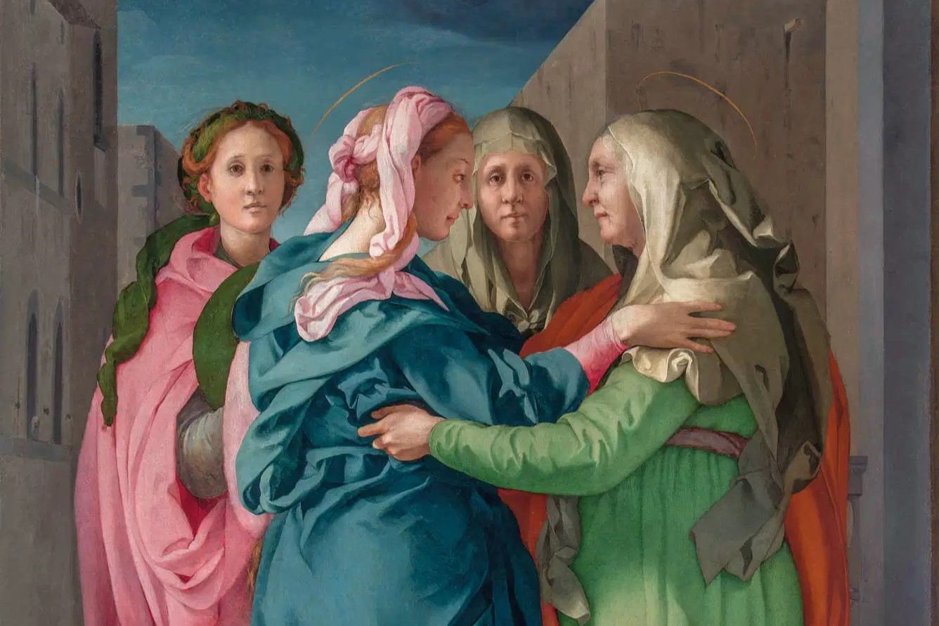 immagine di Maria ed Elisabetta che si abbracciano