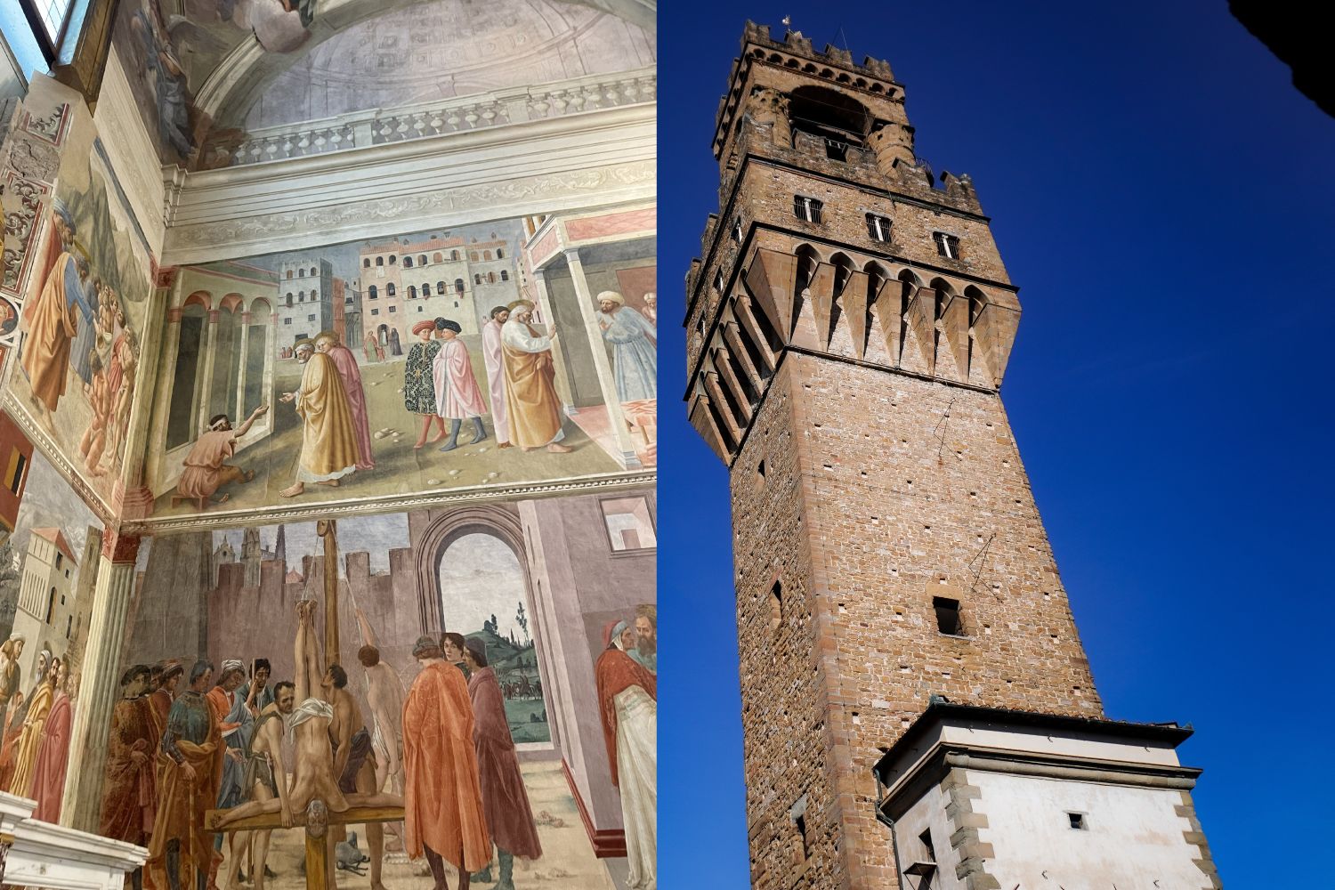 Immagine della Torre di Arnolfo e degli affreschi di Cappella Brancacci