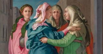 immagine di Maria ed Elisabetta che si abbracciano