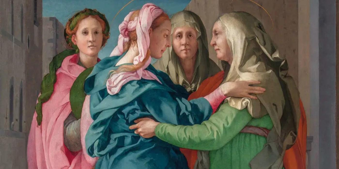 immagine di Maria ed Elisabetta che si abbracciano
