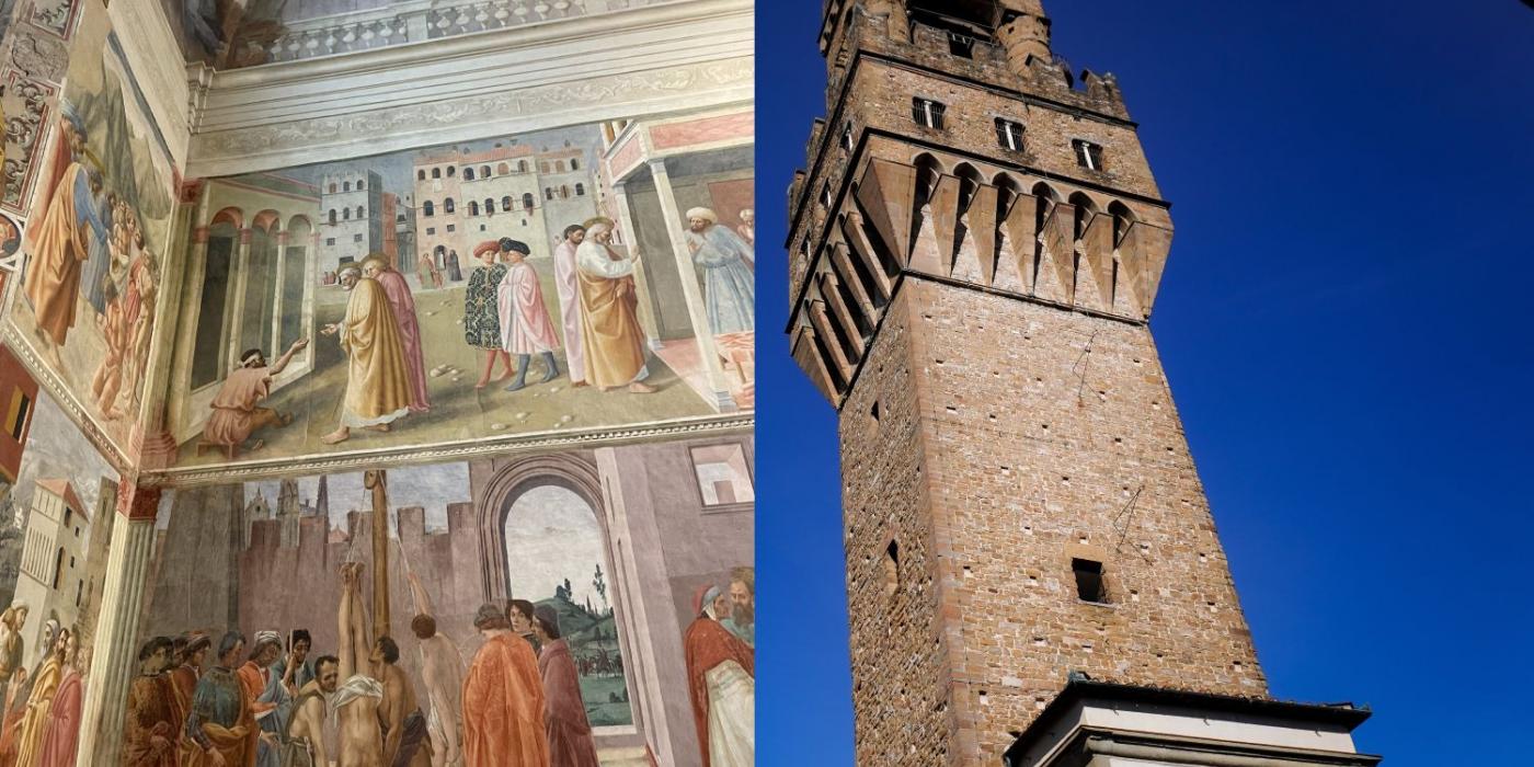 Immagine della Torre di Arnolfo e degli affreschi di Cappella Brancacci